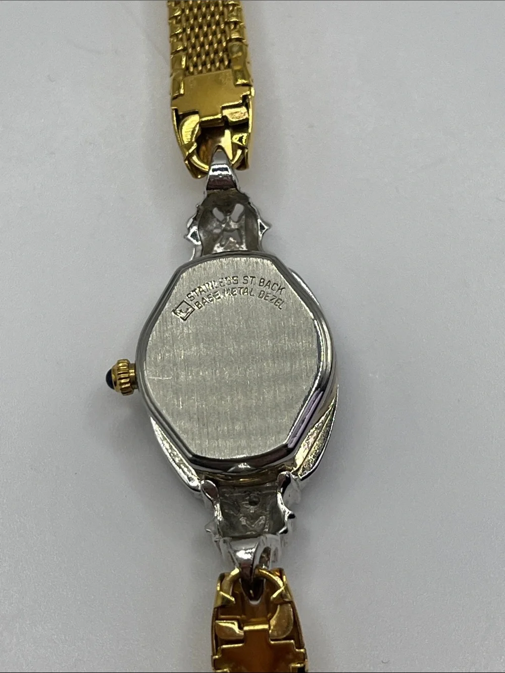 Dufonte Lucien PicLadies 17mm watch Gold Tone Diamond & Dark Blue Ruby Bezel - Picture 6 of 14